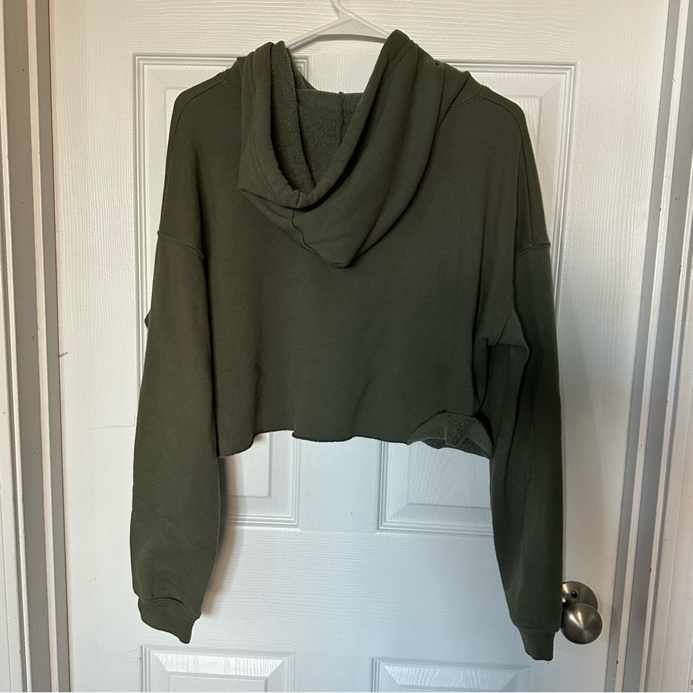 Harley-Davidson Olive Green Cropped Hoodie Sweatshirt - Picture 5 of 5